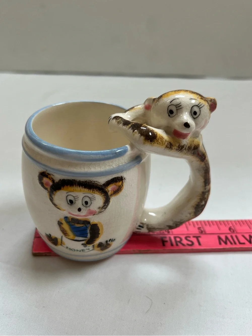 Vintage Honey Bear Farm Children's Cup Mug For Milk  Juice 1950’s Hand Decorated
